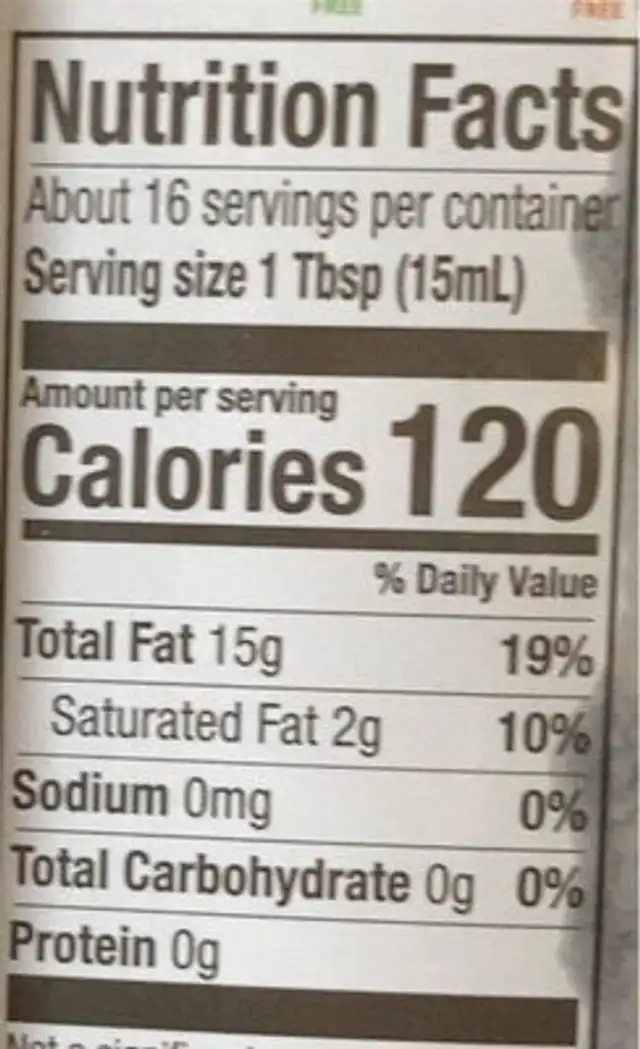 Biodynamic Organic black seed oil nutrition facts table