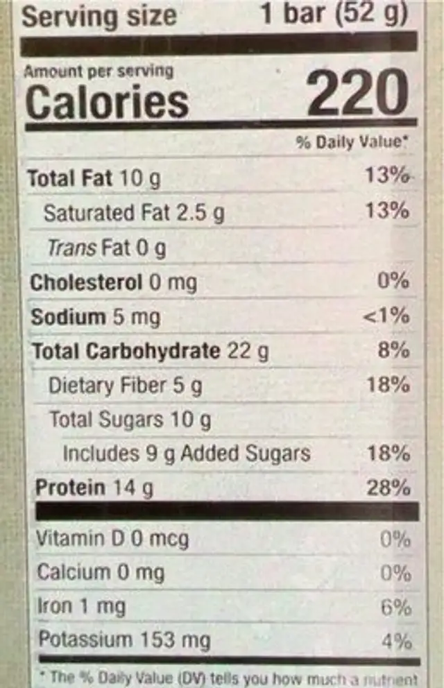 Organic pure power protein with peanut butter & chocolate nutrition facts table