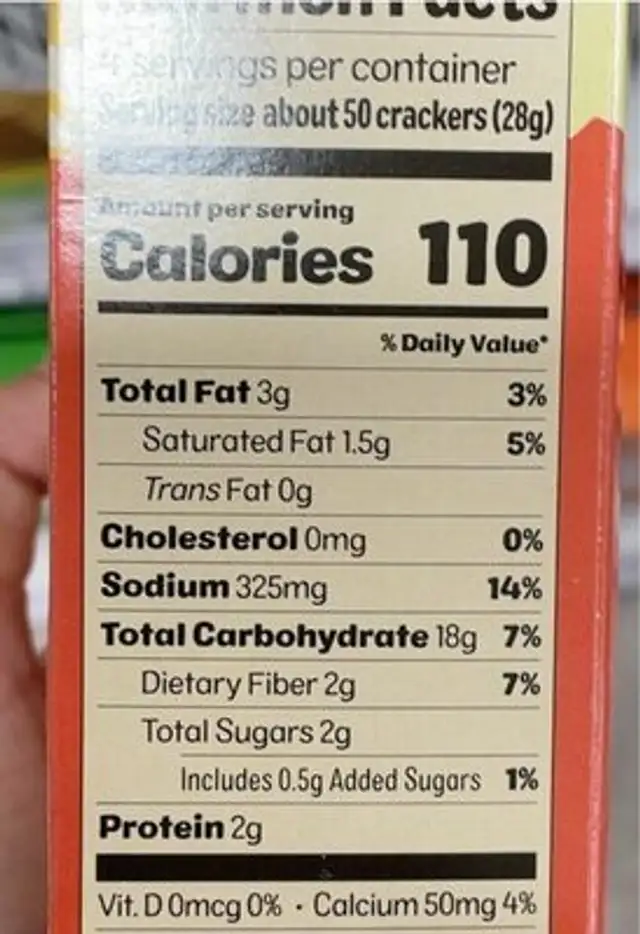 Cauliflower crackers nacho nutrition facts table