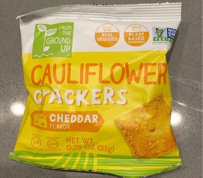 Cauliflower Crackers - Cheddar Flavor front packaging