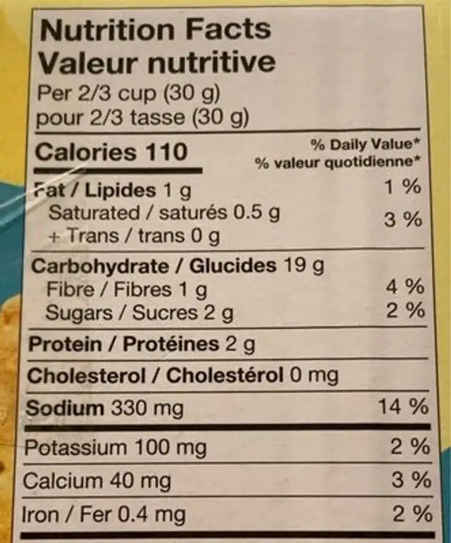 Cauliflower crackers nutrition facts table