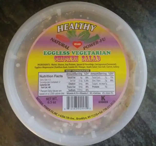 Eggless Vegetarian Chicken Salad nutrition facts table