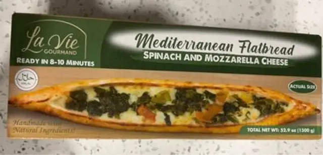 Mediterranean flatbread-Spinach and Mozzarella