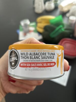 Wild Albacore Tuna In Water And Sea Salt