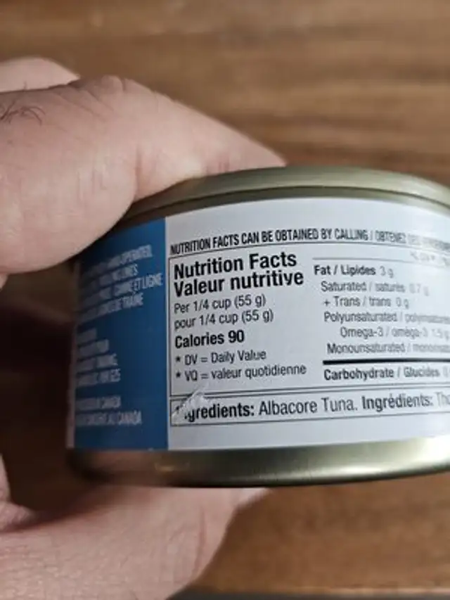 Thon blanc sauvage sans sel ajouté ingredients label