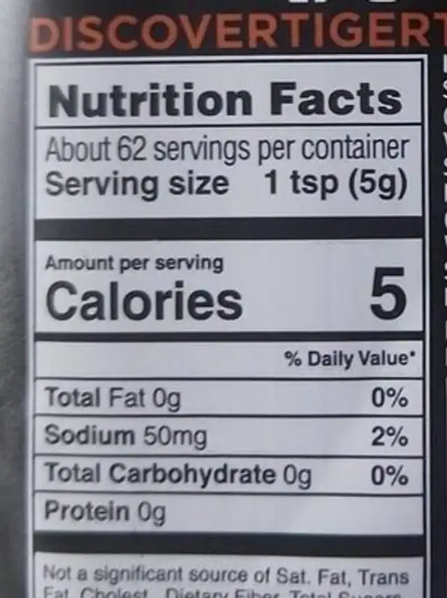 Tiger Tail horseradish mustard nutrition facts table