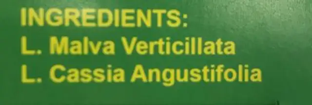 Nature slim tea ingredients label