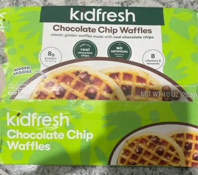 Chocolate chip waffles front packaging