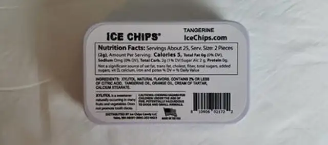 Tangerine nutrition facts table