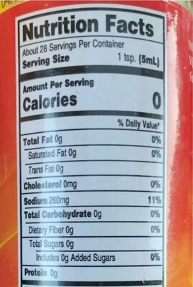 Scotch bonnet nutrition facts table