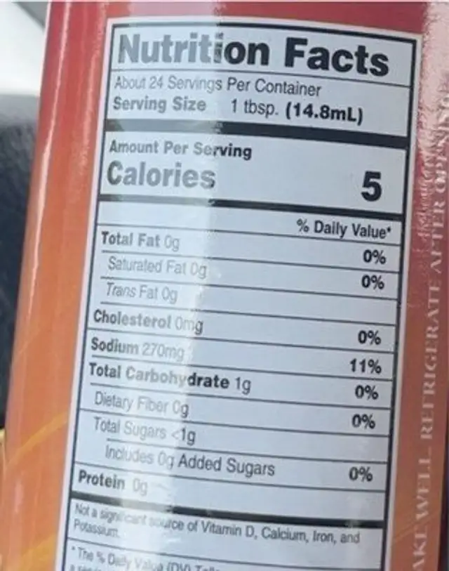Complete brown stew marinade nutrition facts table