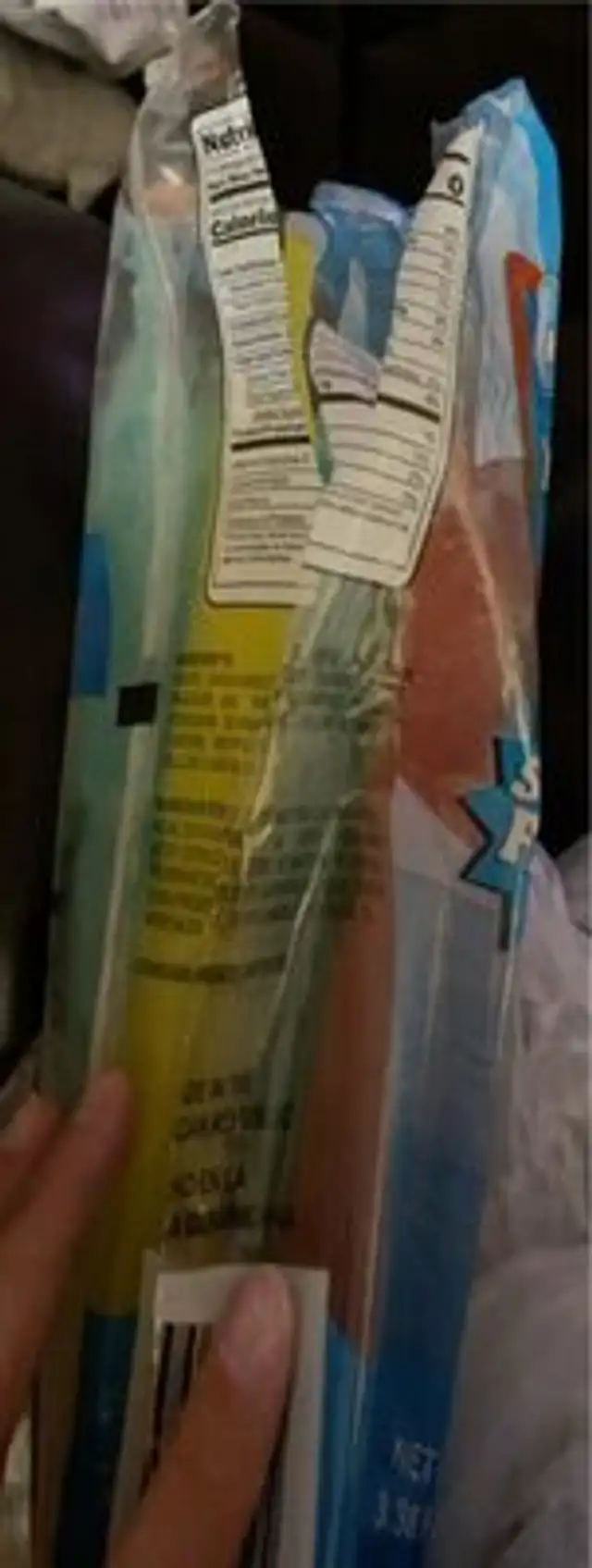 Ice pop nutrition facts table