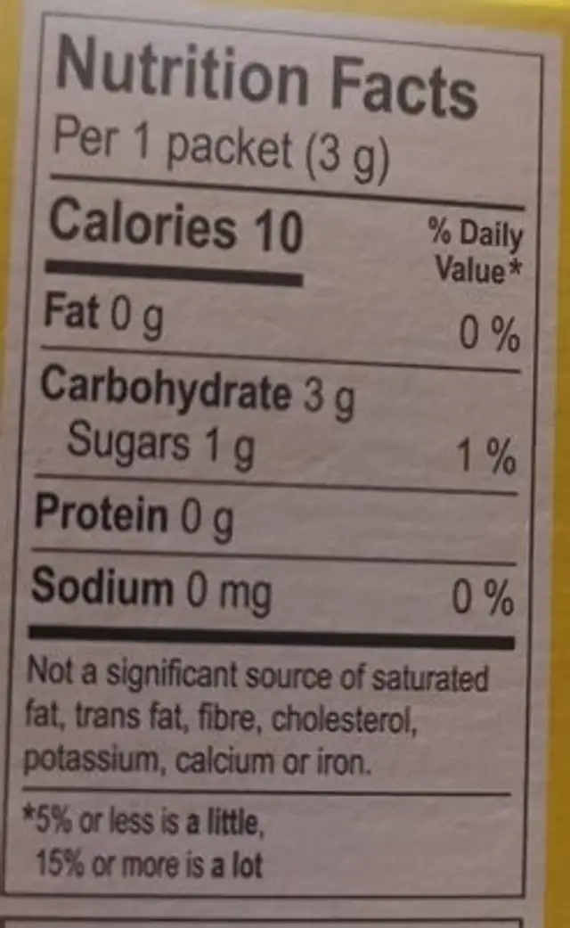 True lemon lemonade (strawberry) nutrition facts table
