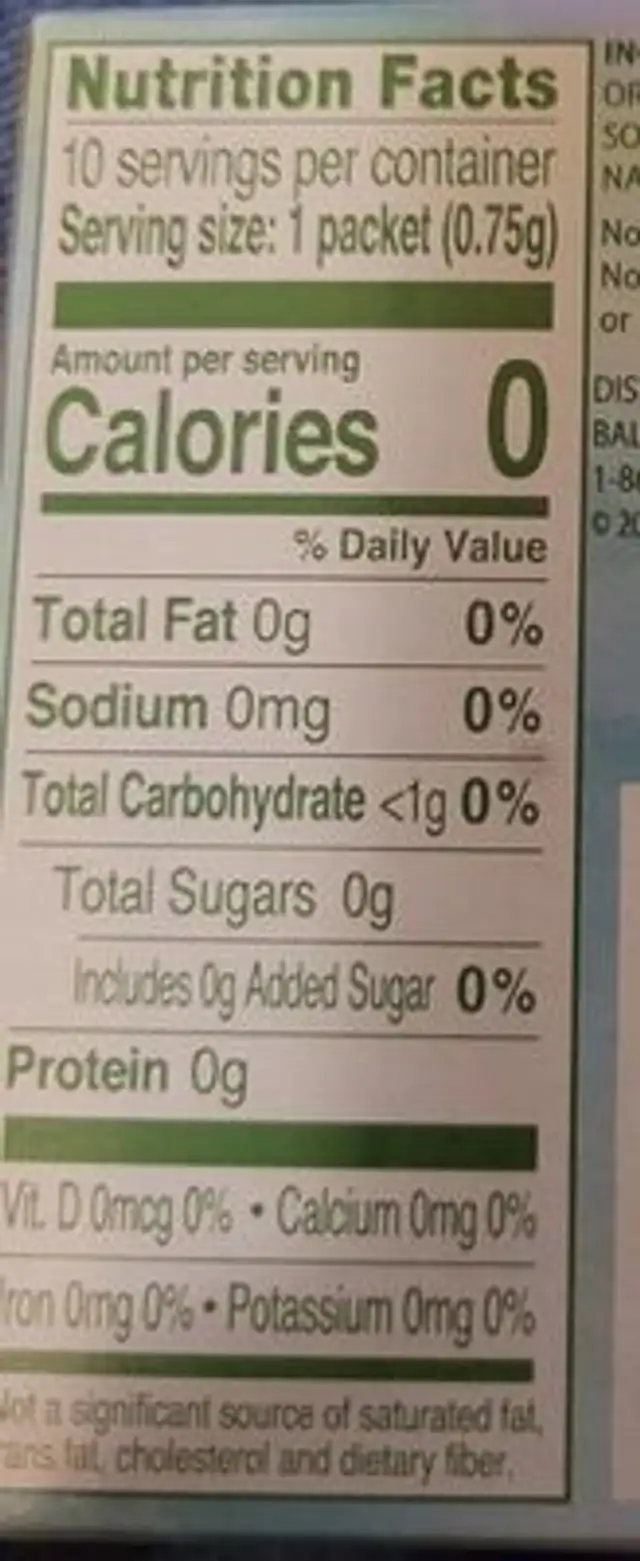 True lemon lemon cucumber nutrition facts table