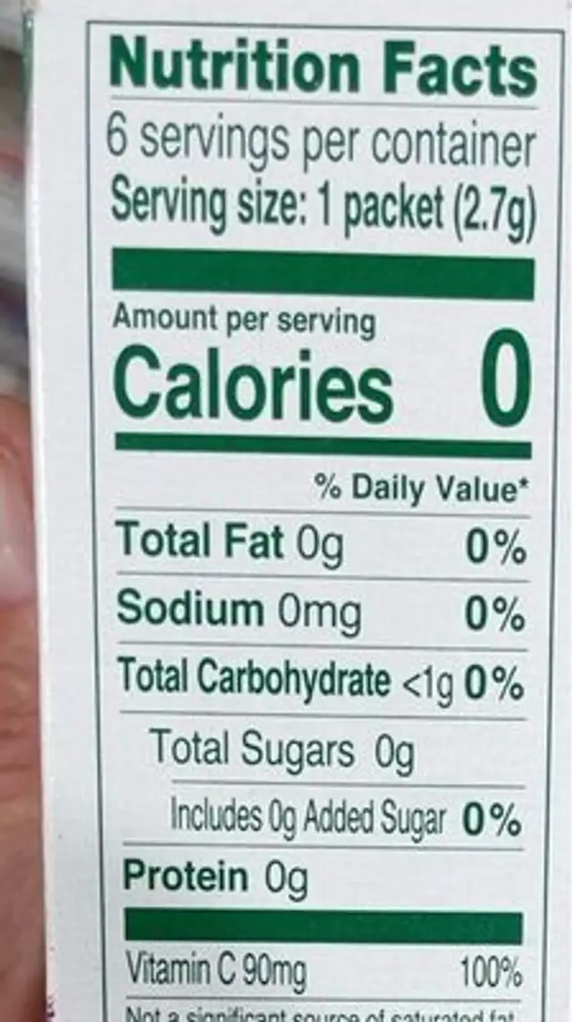 Wild Blackberry Pomegranate nutrition facts table