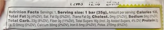 Patagonia Provisions nutrition facts table