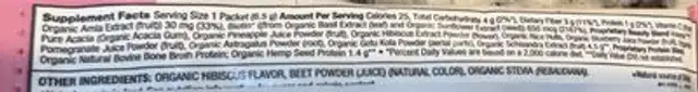 beauty superfood water inhancer nutrition facts table