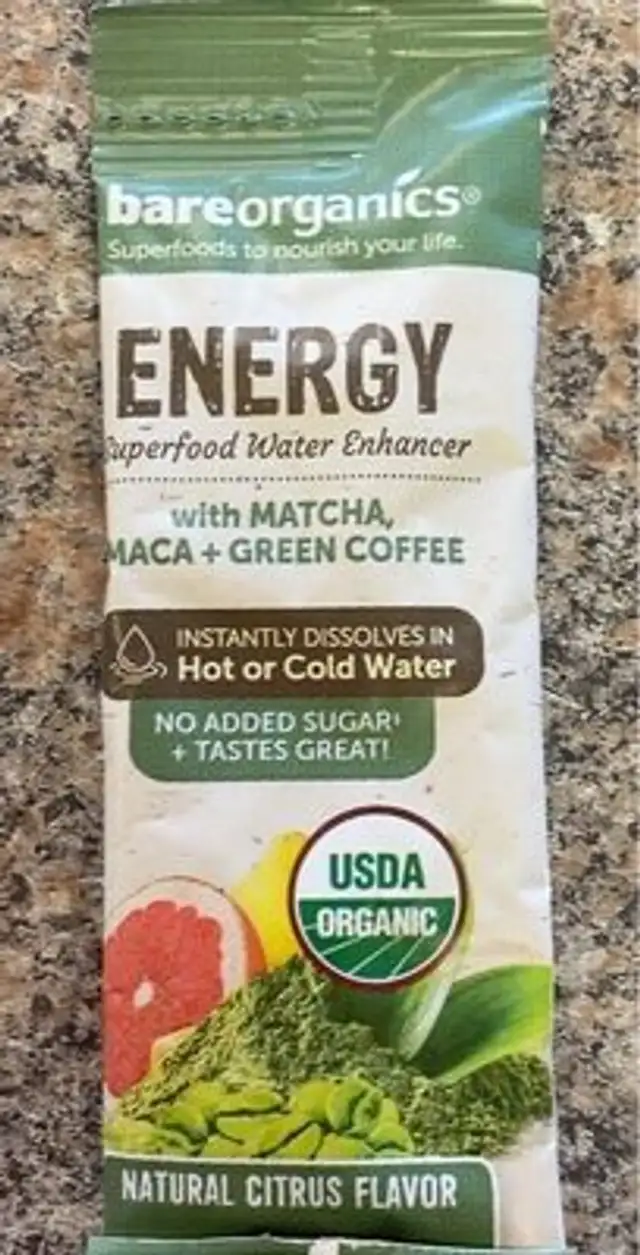 Energy superfood water enhancer with matcha maca+green coffee