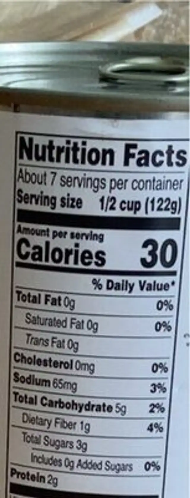 Diced Tomatoes nutrition facts table