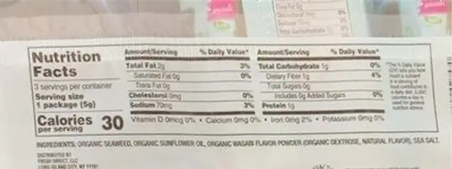Organic Wasabi Seaweed Snack