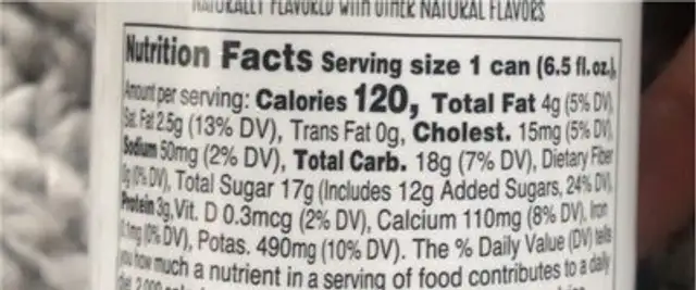 Black Stag Espresso with Cream nutrition facts table