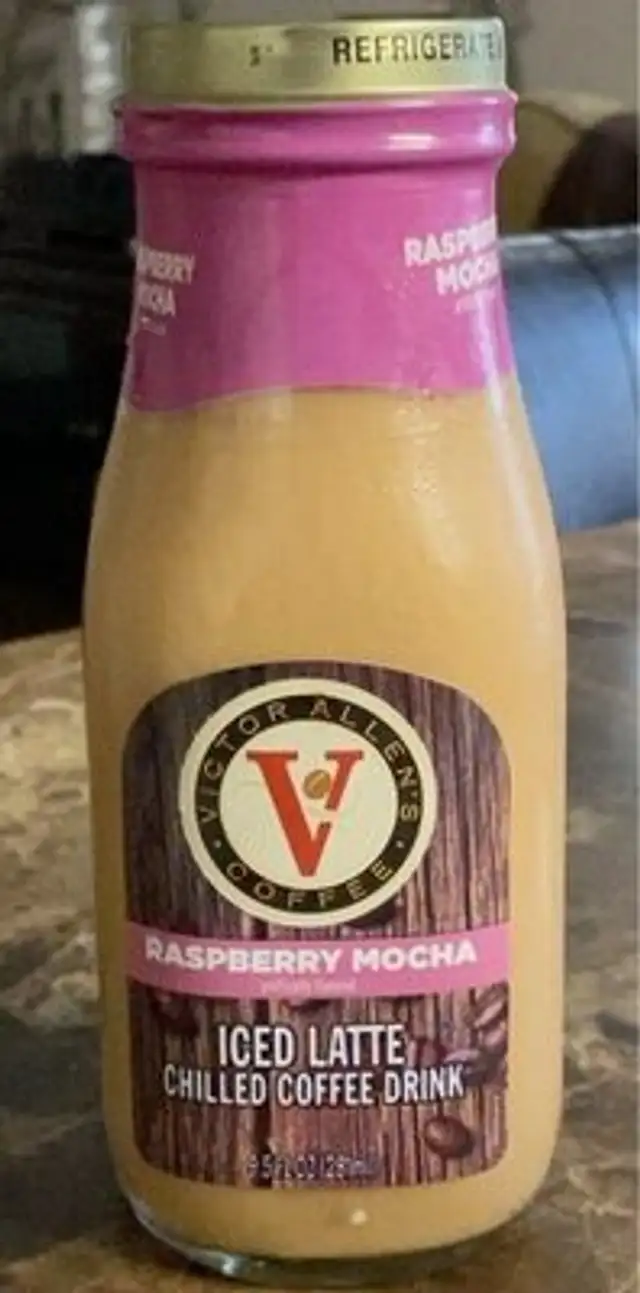 Raspberry Mocha Iced Latte Chilled Coffee Drink