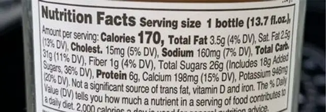 Black Stag nutrition facts table
