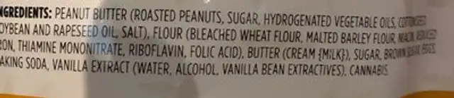 Big Petes cookies ingredients label