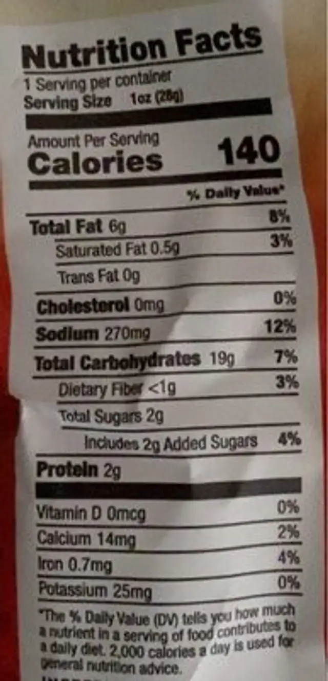 puffs red and green sriracha nutrition facts table