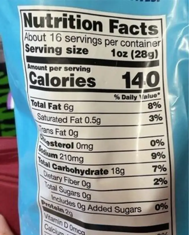 KA-POP! nutrition facts table