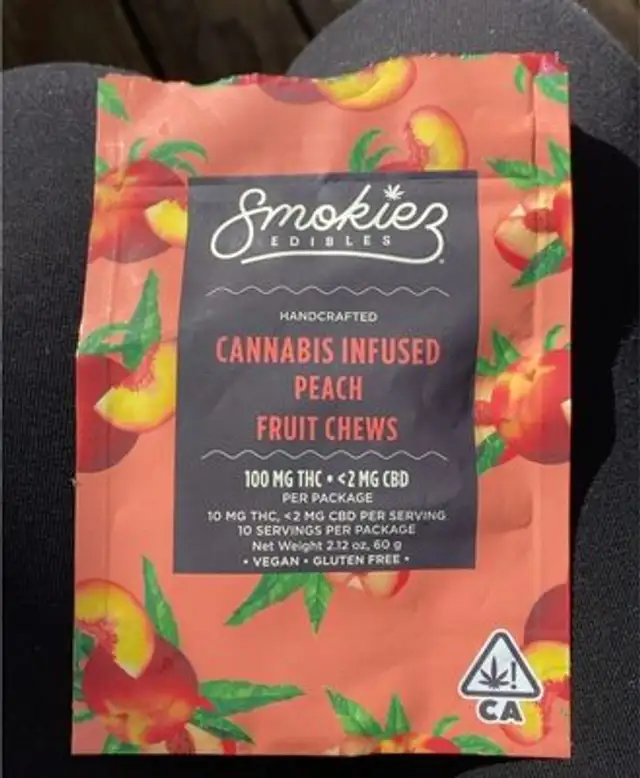 Cannabis infused peach fruit chews
