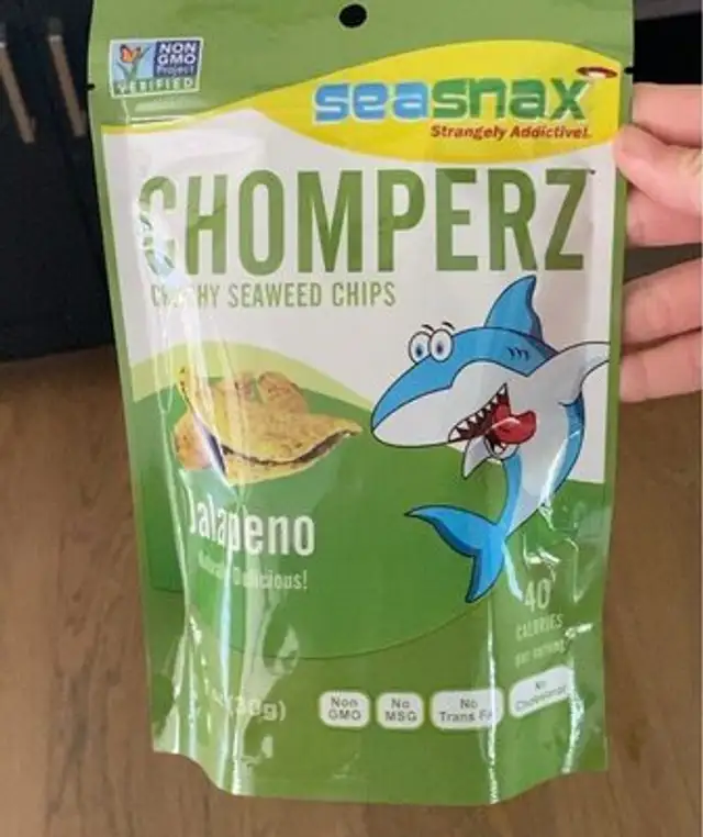 Chomperz crunchy seaweed chips jalapeno