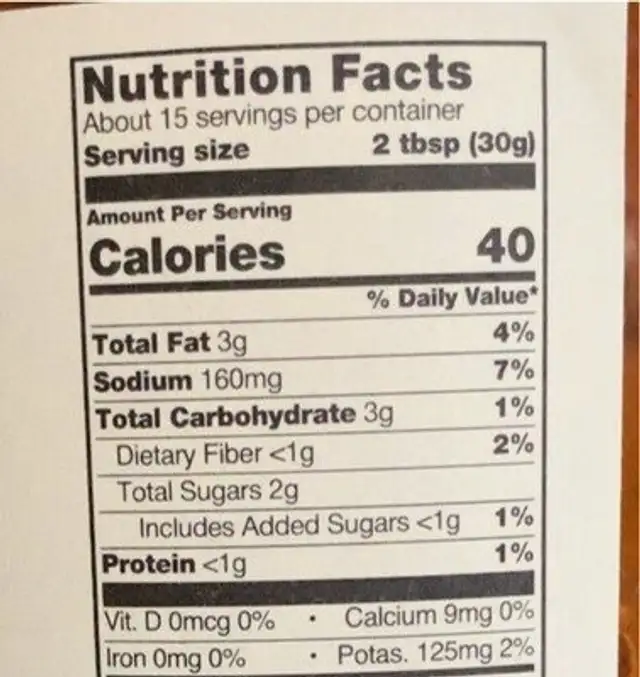 Eggplant Caviar (Vegan) nutrition facts table