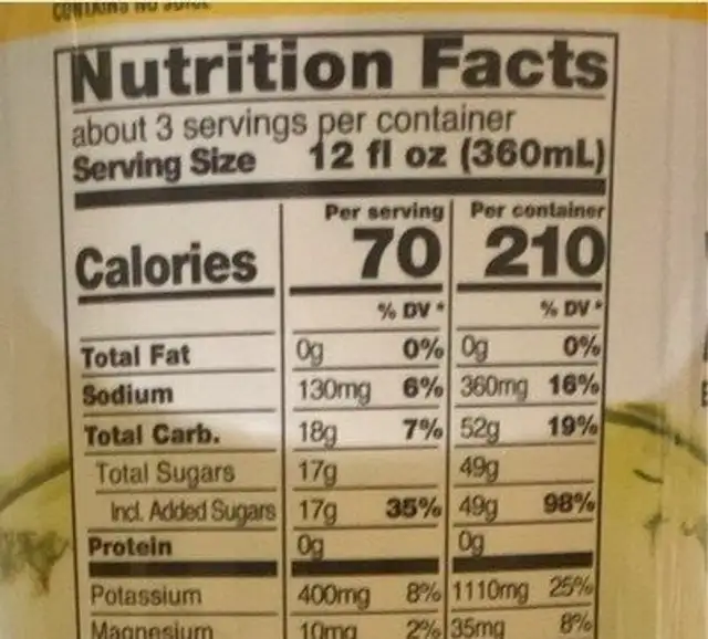 Unimax suero nutrition facts table