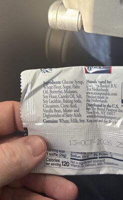 Stroopwafel ingredients label