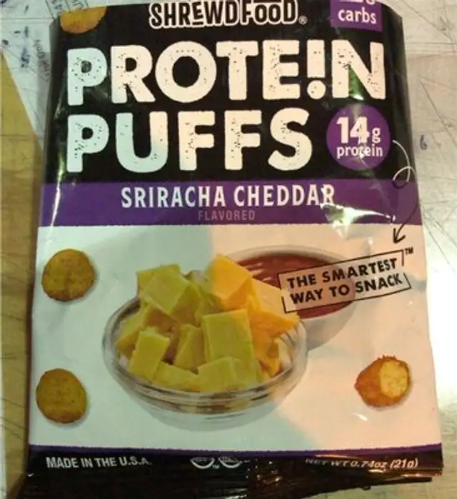 Protein puffs sriracha cheddar