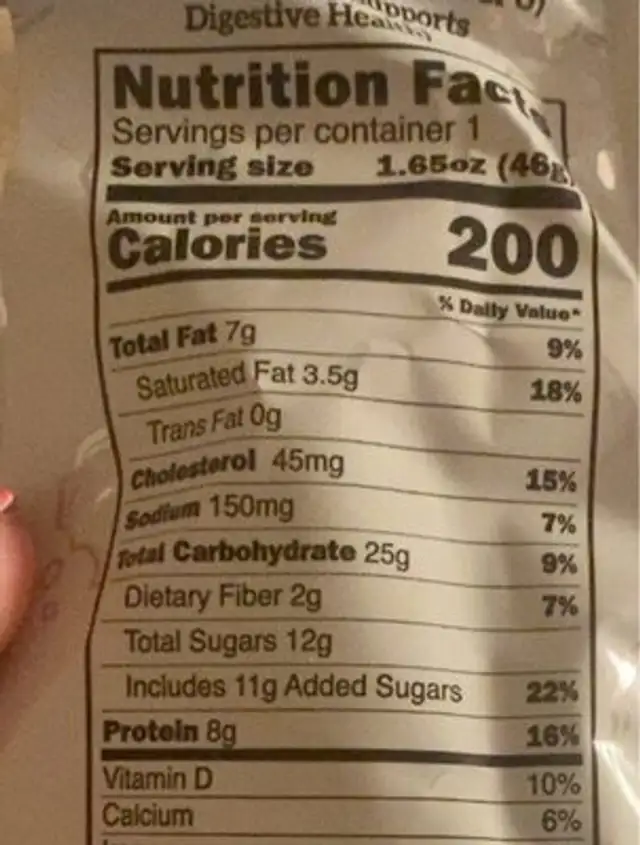 Protien cookies oat and berry nutrition facts table