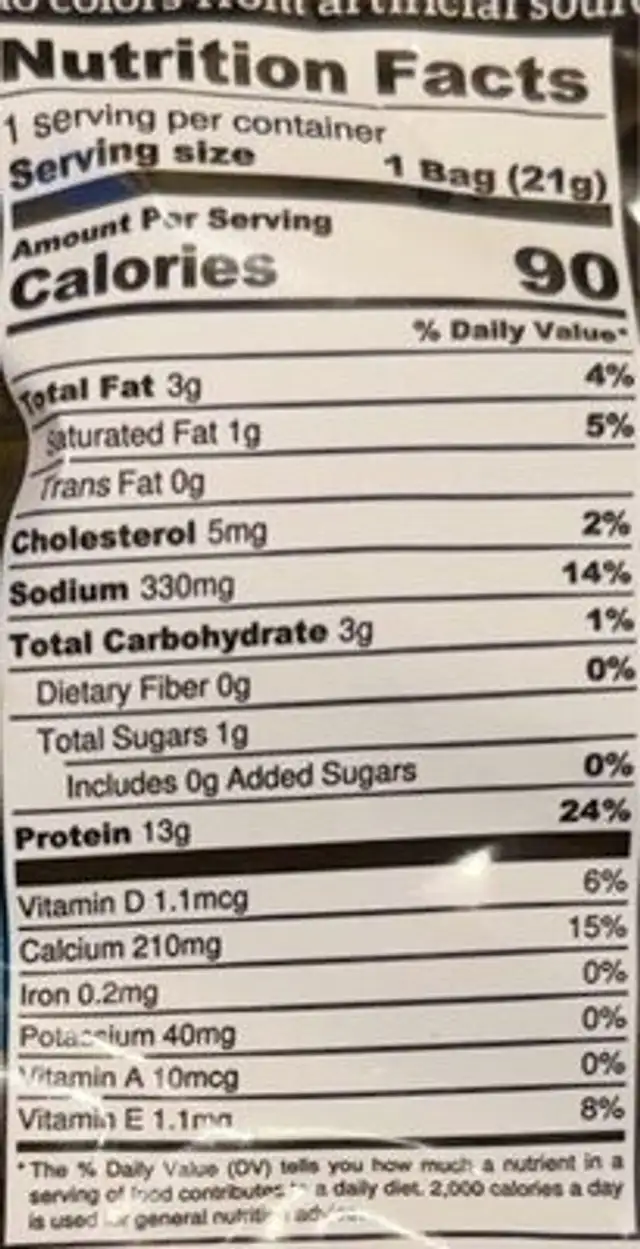 Buffalo ranch protein puffs nutrition facts table