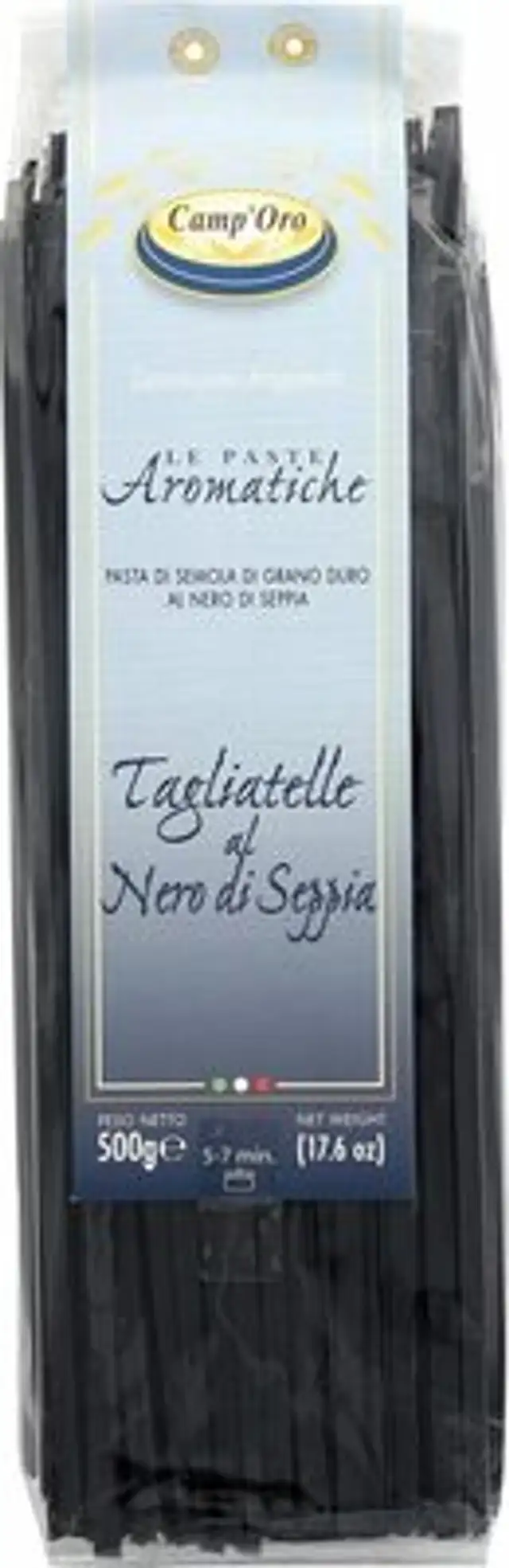 Le aromatiche black squid ink tagliatelle italian