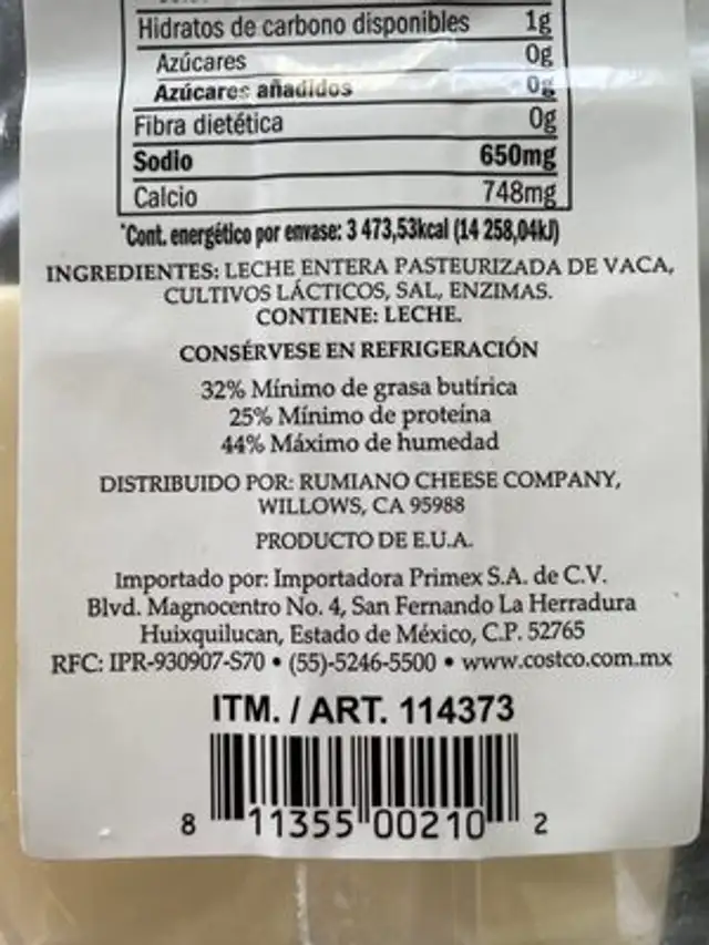 Unknown ingredients label