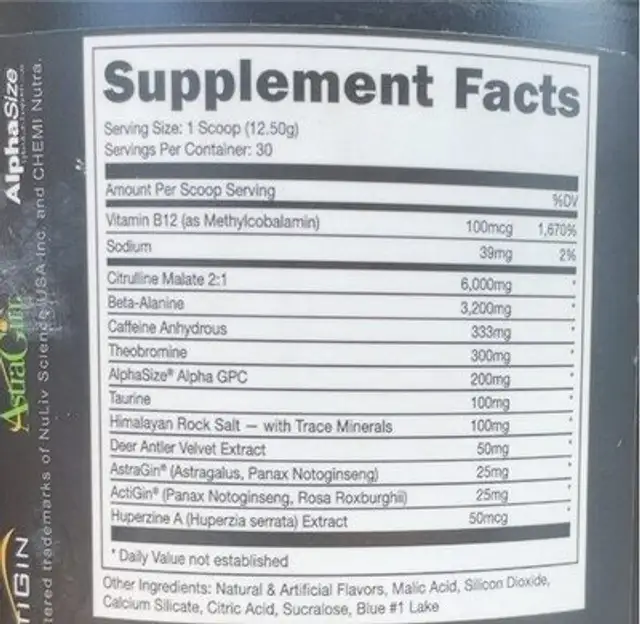 Woke AF nutrition facts table