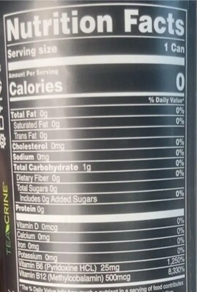 Wild Orchard nutrition facts table