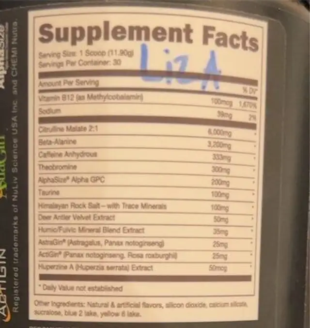 Woke af nutrition facts table