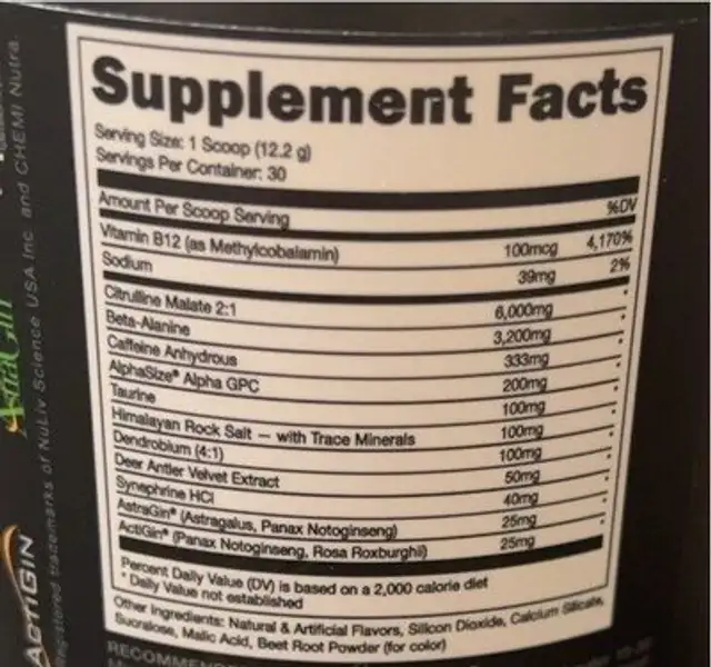 Woke AF nutrition facts table