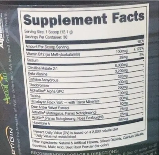 Woke Af Dragon Fruit nutrition facts table