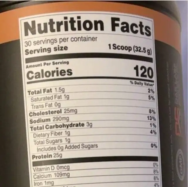 Buck Feed Original Protein nutrition facts table
