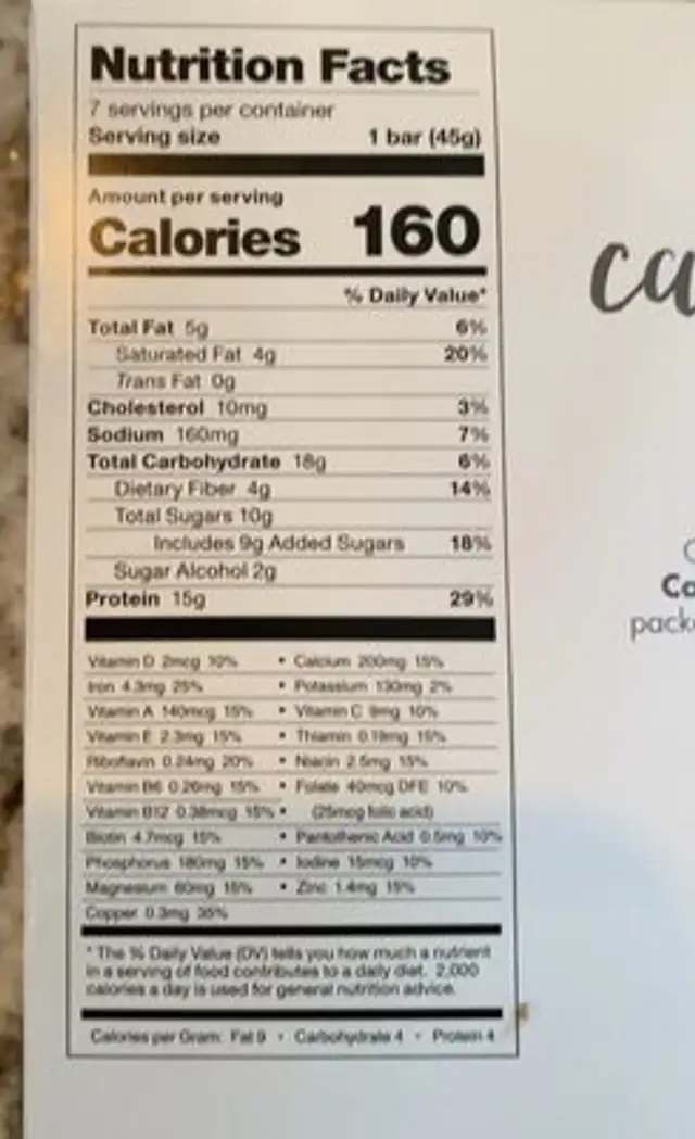 Caramel cocoa protein bar