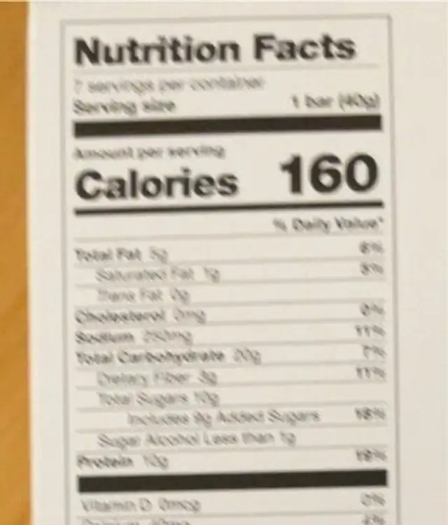 Pretzel Peanut nutrition facts table