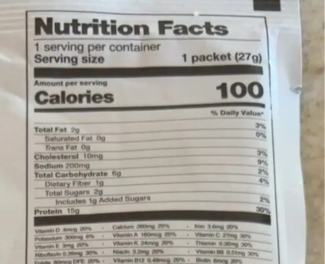 Cookies and cream shake nutrition facts table