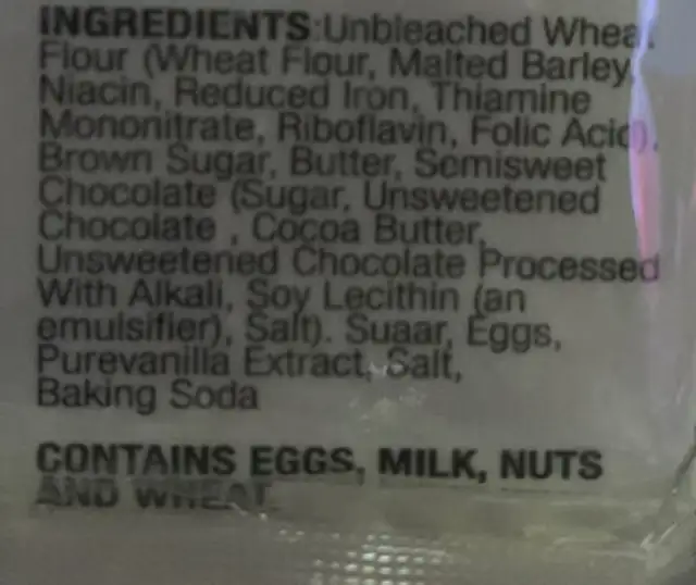Unknown ingredients label